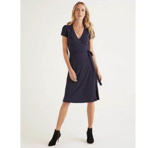Boden Summer Wrap Dress, Navy, Size US 8 Long